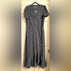 Pretty Garden Navy Dress with delicate Ivory color flowers. Size M